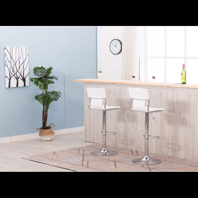 Sidanli White Adjustable Swivel Counter Bar Chairs/Stools